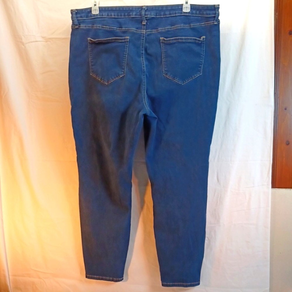 EVRI High Rise Skinny Stretch Jeans 22 Women's Long Dark Wash - Picture 4 of 6